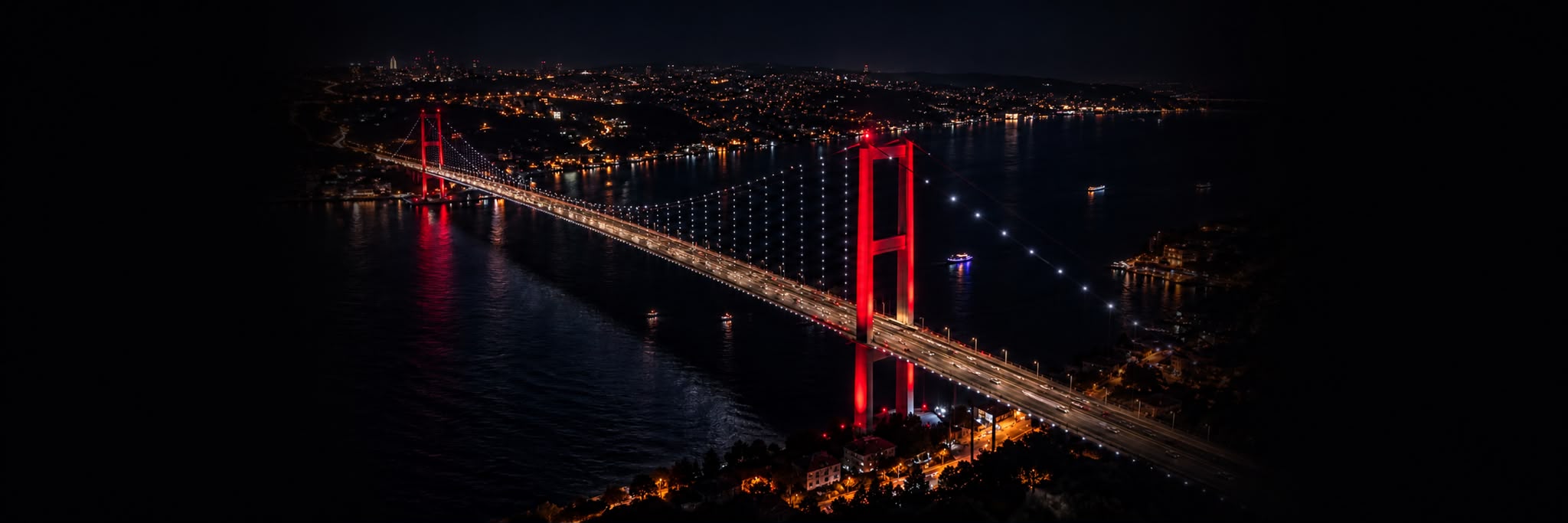 Aerial photo of Istanbul and the Bosphorus Bridge